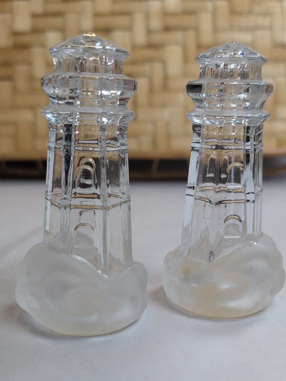 Lenox Lead Crystal Lighthouse Salt and Pepper Shaker Set Made In Germany